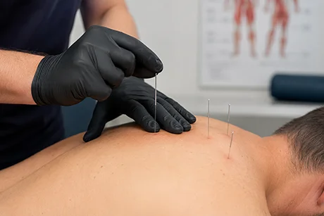 Zabieg igłoterapii suchej w gabinecie Terapia Dąbrowscy